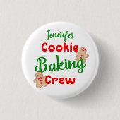 Cookie Baking Crew Custom Fun Vakantie Koken Ronde Button 3,2 Cm (Voorkant)