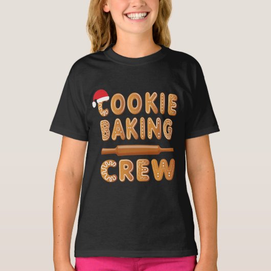 Cookie Baking Crew Family Christmas Gingerbread  T-shirt (Voorkant)