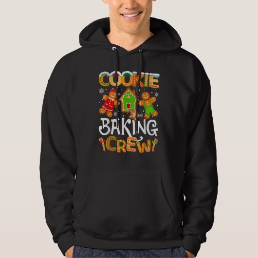 Cookie Baking Crew Family Christmas Gingerbread Te Hoodie (Voorkant)