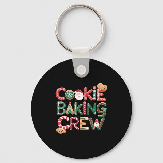 Cookie Baking Crew Family Christmas Gingerbread Te Sleutelhanger (Voorkant)