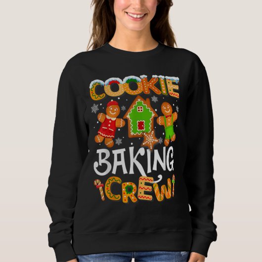Cookie Baking Crew Family Christmas Gingerbread Te Trui (Voorkant)
