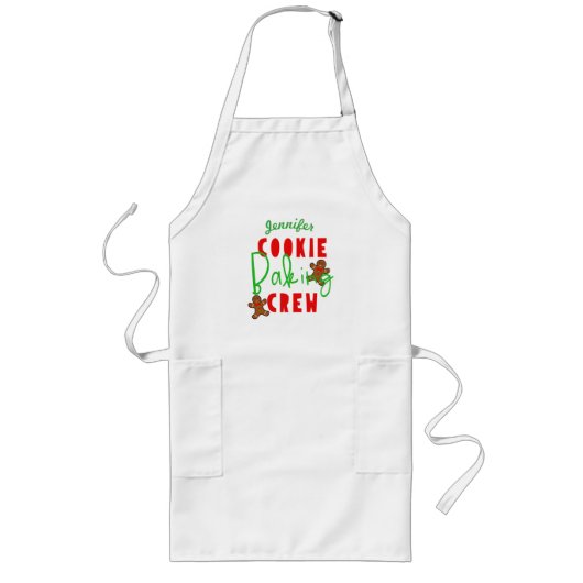 Cookie Baking Crew Fun Vakantie Koken Lang Schort (Voorkant)