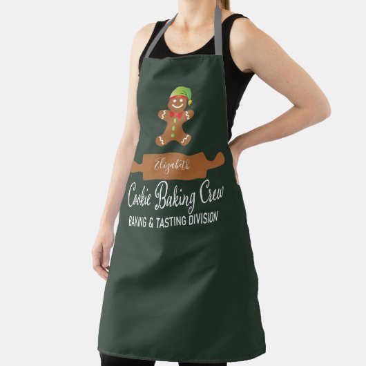 Cookie Baking Crew Funny Green Kerstmis Schort (Insitu)