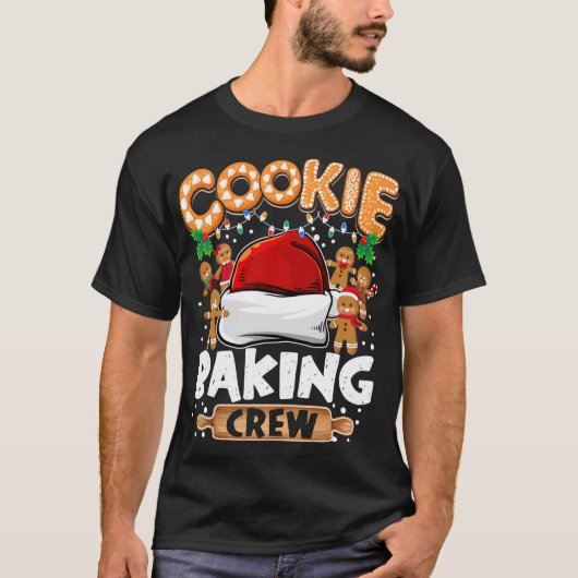 Cookie Baking Crew Funny Kerstlights Gingerbr T-shirt (Voorkant)