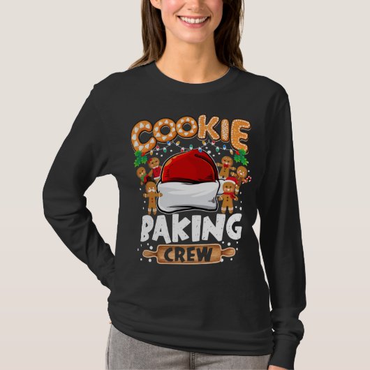 Cookie Baking Crew Funny Kerstlights Gingerbr T-shirt (Voorkant)