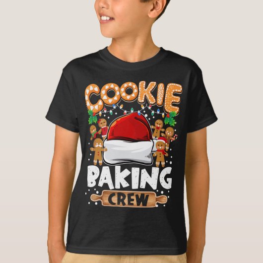 Cookie Baking Crew Funny Kerstlights Gingerbr T-shirt (Voorkant)