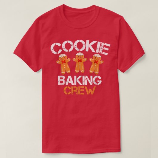 Cookie Baking Crew Funny Kerstpyjama Familie T-shirt (Design voorkant)