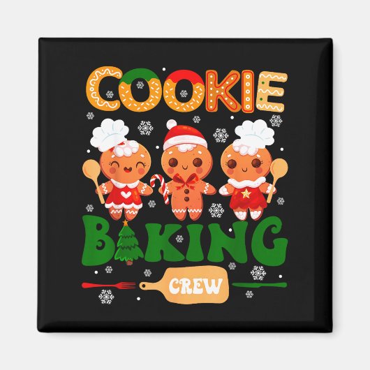 Cookie Baking Crew Gingerbread Cooking Lover Xmas  Magneet (Voorkant)