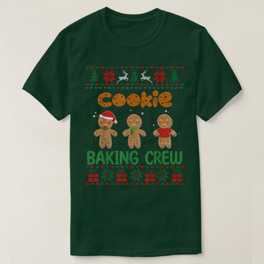 Cookie Baking Crew Gingerbread Cute Ugly Christmas T-shirt (Design voorkant)