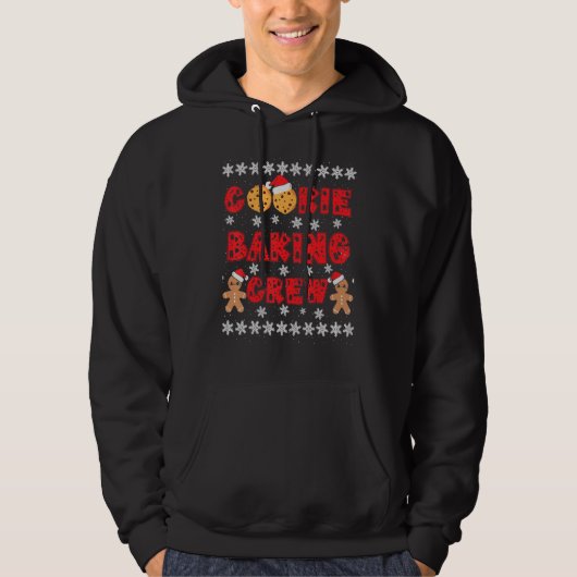 Cookie Baking Crew Gingerbread Men With Xmas Hats  Hoodie (Voorkant)