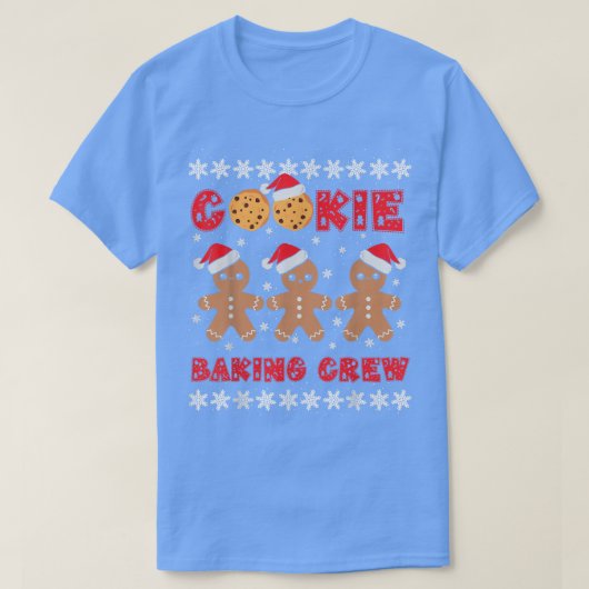 Cookie Baking Crew Gingerbread Men with Xmas Hats  T-shirt (Design voorkant)