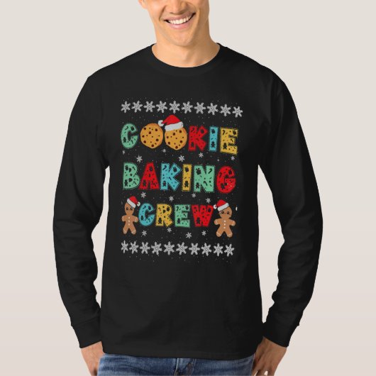 Cookie Baking Crew Gingerbread Men With Xmas Hats  T-shirt (Voorkant)