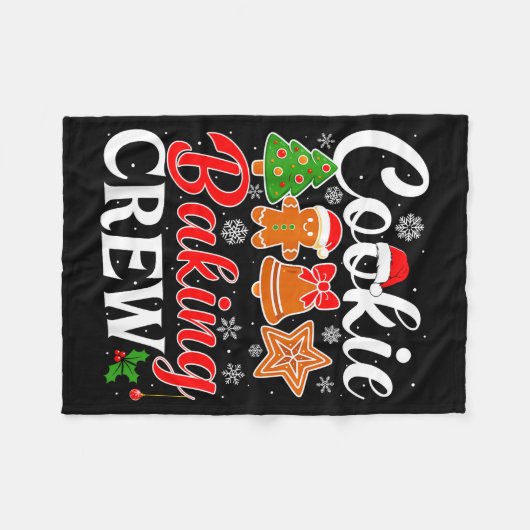 Cookie Baking Crew Gingerbread Xmas Holiday Cookie Fleece Deken (Voorkant (Horizontaal))