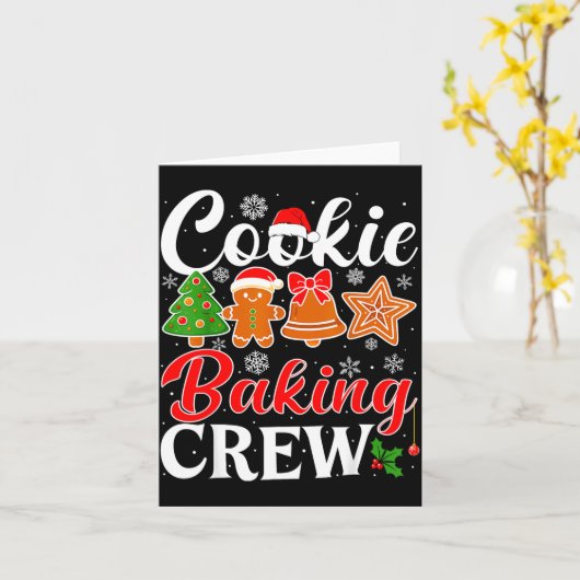 Cookie Baking Crew Gingerbread Xmas Holiday Cookie Kaart (Gele Bloem)