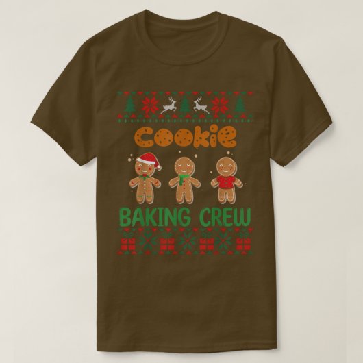 Cookie Baking Crew Gingerbrood Cute Ugly Kerstmis T-shirt (Design voorkant)