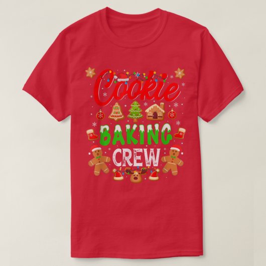 Cookie Baking Crew Gingerbrood Kerstmis 989 T-shirt (Design voorkant)