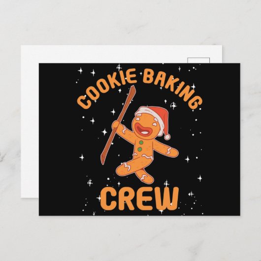 Cookie Baking Crew Gingerbrood Koekkerst Briefkaart (Voorkant / Achterkant)