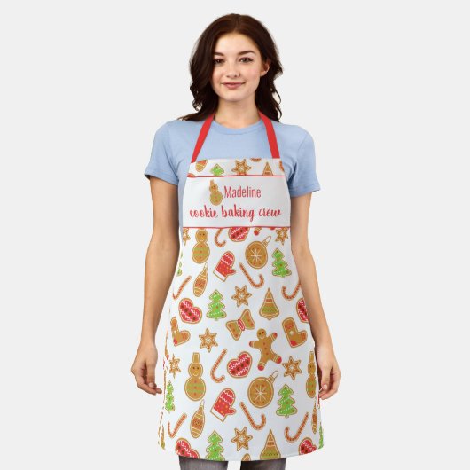 Cookie Baking Crew Gingerbrood Persoonlijk Apron Schort (Gedragen)