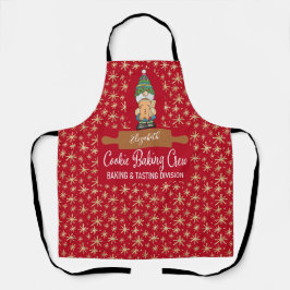 Cookie Baking Crew Gnome Red Gold Star Schort