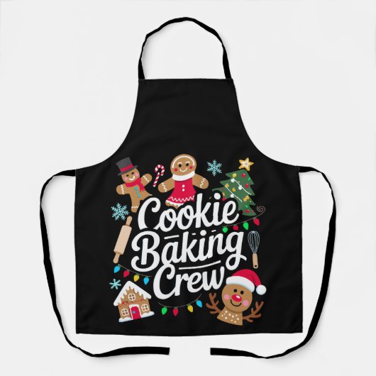 Cookie Baking Crew Kerstmis Gemberbrood Rendier Schort (Voorkant)
