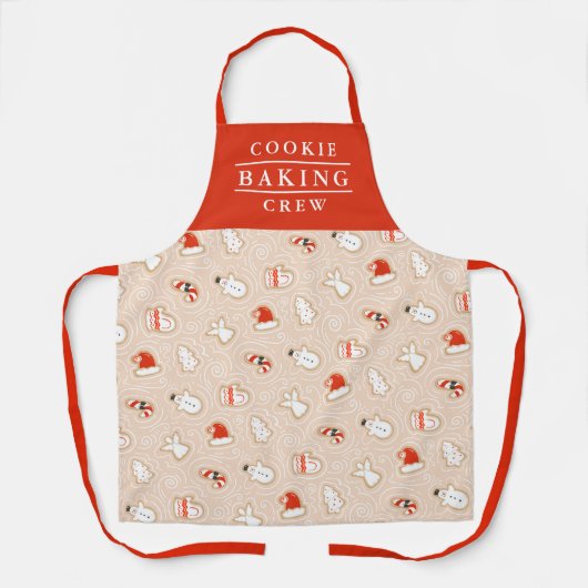 Cookie Baking Crew Kerstpatroon Schort (Voorkant)
