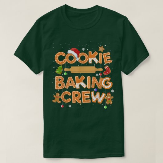 Cookie Baking Crew Matching Family Christmas Pajam T-shirt (Design voorkant)