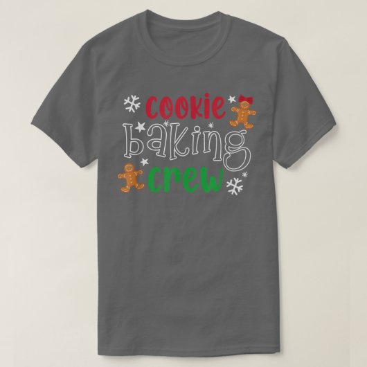 Cookie Baking Crew Merry Kerstmis, Funny Baking L T-shirt (Design voorkant)