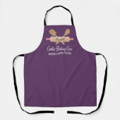 Cookie Baking Crew Paars Kitchen Monogram Naam Schort (Voorkant)