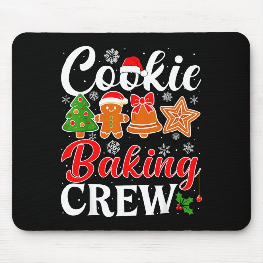 Cookie Baking Crew Peperkoek Kerst Xmas Koek Muismat (Voorkant)