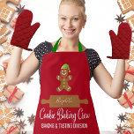Cookie Baking Crew Red Kerstmis Schort<br><div class="desc">Het ideale platform voor al je kerstvakanties! Kute tandenbrood en rolpin met jouw naam. Fun typografie zegt "Cookie Baking Crew - Baking and Tasting Division". Het perfecte platform voor je hele familie!</div>