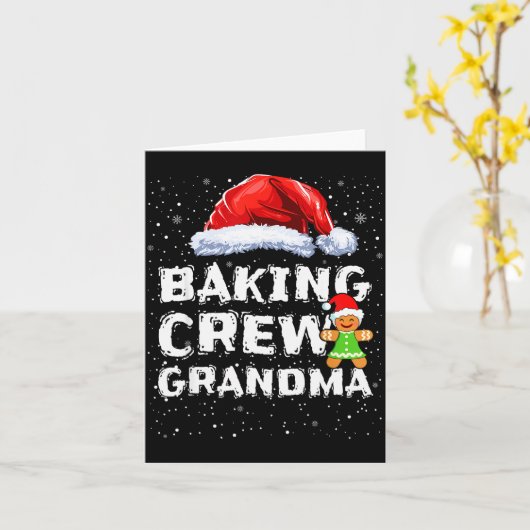 Cookie Baking Crew Shirt Grandma Matching Christma Kaart (Gele Bloem)