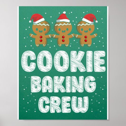 Cookie Baking Crew Shirt kerstfamilie Gingerbr Poster (Voorkant)