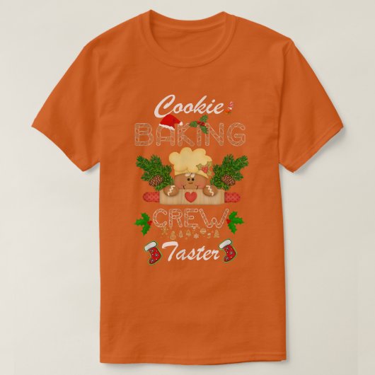 Cookie Baking Crew Taster Gingerbrood Kerstmis Ma T-shirt (Design voorkant)