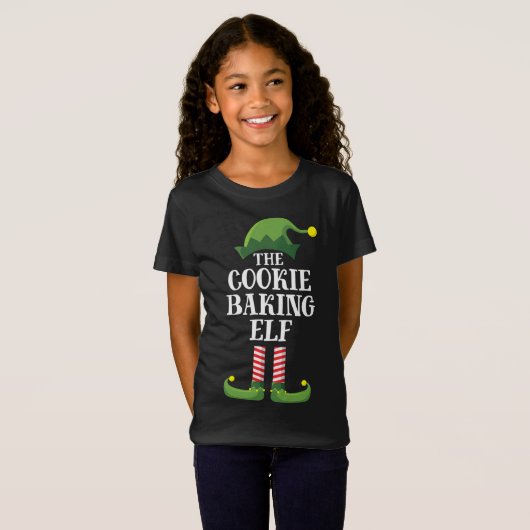 Cookie Baking Elf Matching Family Kerstparty T-shirt (Voorkant volledig)