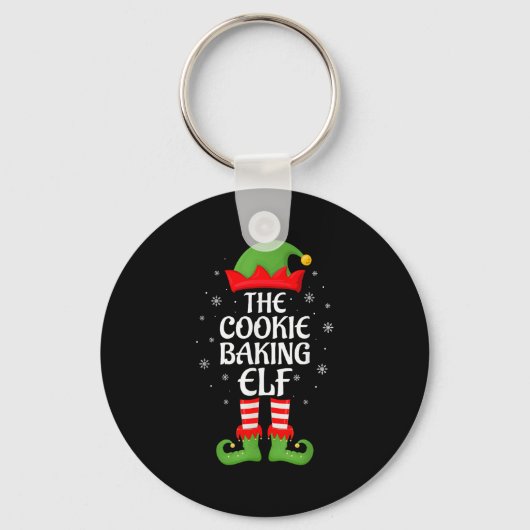 Cookie Baking Elf Xmas Family Matching Elf Squad C Sleutelhanger (Voorkant)