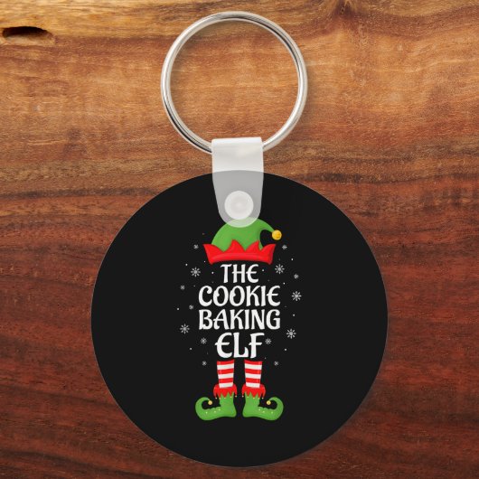 Cookie Baking Elf Xmas Family Matching Elf Squad C Sleutelhanger (Voorkant)