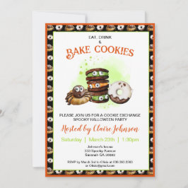 Cookie Baking Halloween Feestuitnodiging Kaart