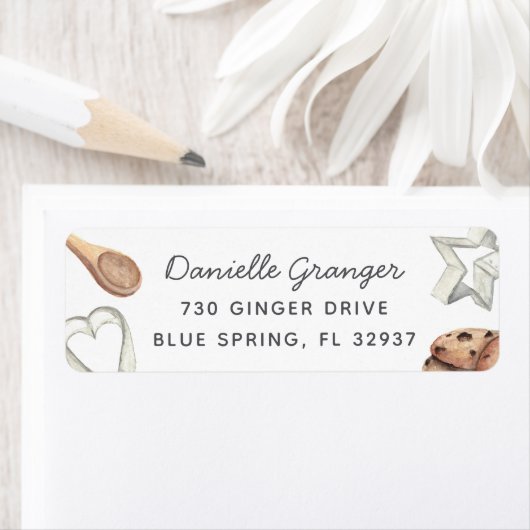 Cookie Baking Return-adres Etiket (Insitu)