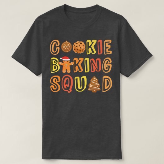 Cookie Baking Squad Gingerbread Man Cafeteria Bake T-shirt (Design voorkant)