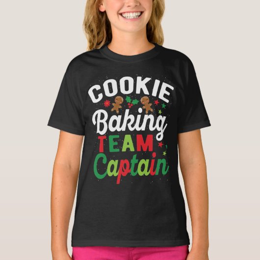 Cookie Baking Team Captain Christmas Gingerbread T-shirt (Voorkant)