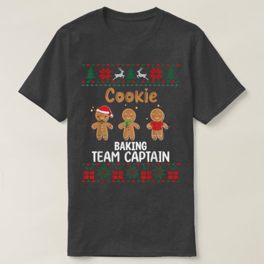 Cookie Baking Team Captain Christmas Ugly Christma T-shirt (Design voorkant)