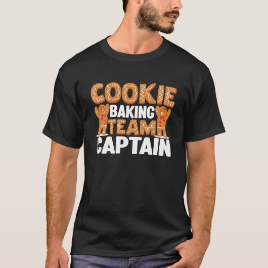 Cookie Baking Team Captain Funny Gingerbread Man C T-shirt (Voorkant)