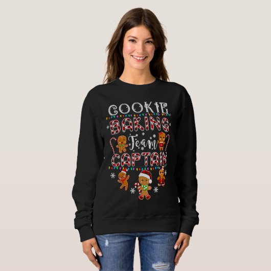 Cookie Baking Team Captain Gingerbread Red Plaid C Trui (Voorkant volledig)