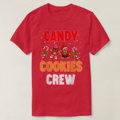 Cookie Baking Team Crew Candy Cane Kerstvoedsel T-shirt (Design voorkant)