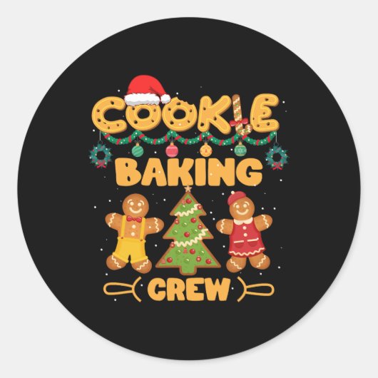 Cookie Baking Team Crew Xmas Familie Matching Grou Ronde Sticker (Voorkant)