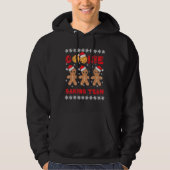 Cookie Baking Team Gingerbread Men with Xmas Hats  Hoodie (Voorkant)