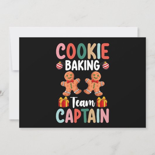 Cookie Baking Team Kapitein Familie Kerstmis Kaart (Voorkant)