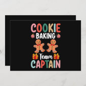 Cookie Baking Team Kapitein Familie Kerstmis Kaart (Voorkant / Achterkant)