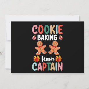 Cookie Baking Team Kapitein Familie Kerstmis Kaart