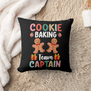 Cookie Baking Team Kapitein Familie Kerstmis Kussen